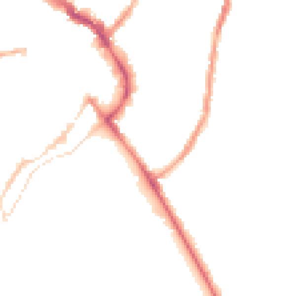 Night-time road noise heatmap for LE11 1AS
