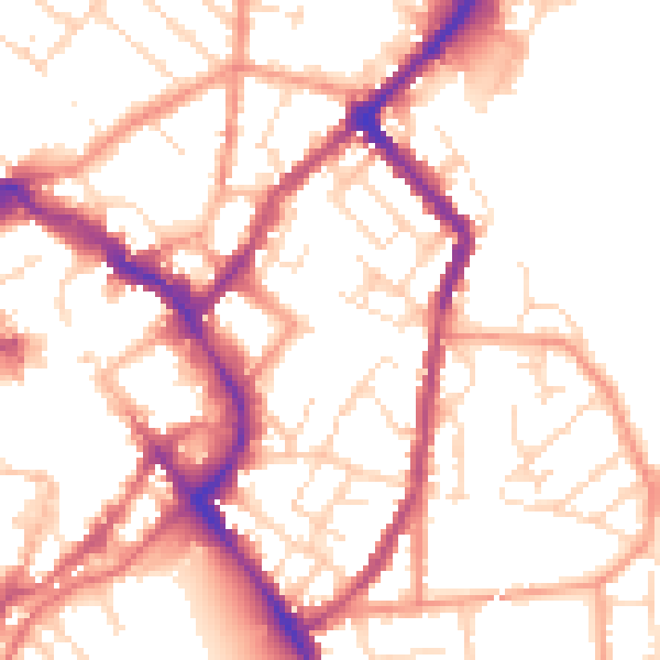Daytime road noise heatmap for LE11 1AT