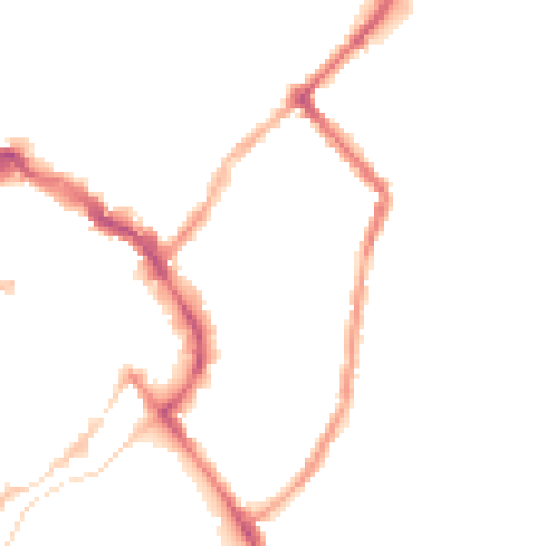 Night-time road noise heatmap for LE11 1AT