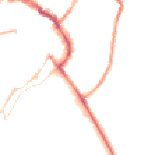 Night-time road noise heatmap for LE11 1AU