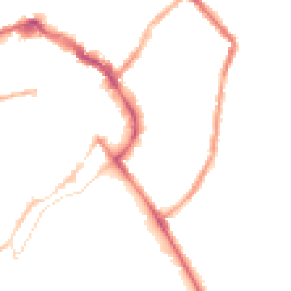 Night-time road noise heatmap for LE11 1AY