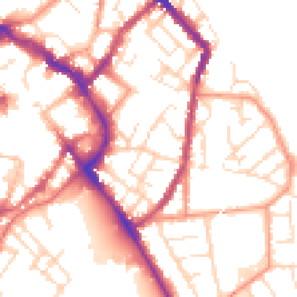 Daytime road noise heatmap for LE11 1BA