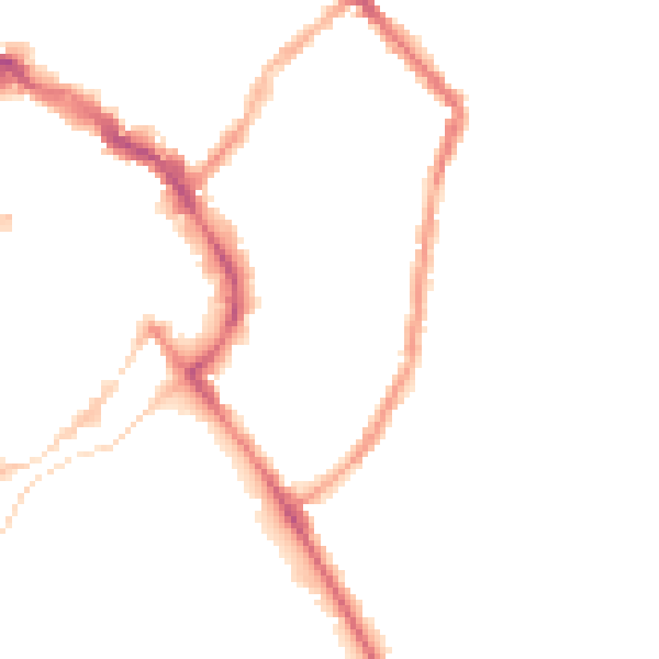 Night-time road noise heatmap for LE11 1BA