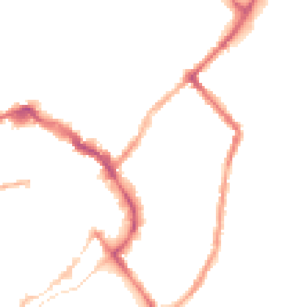 Night-time road noise heatmap for LE11 1BD