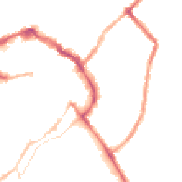 Night-time road noise heatmap for LE11 1BE