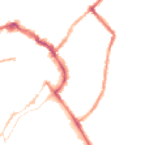 Night-time road noise heatmap for LE11 1BF