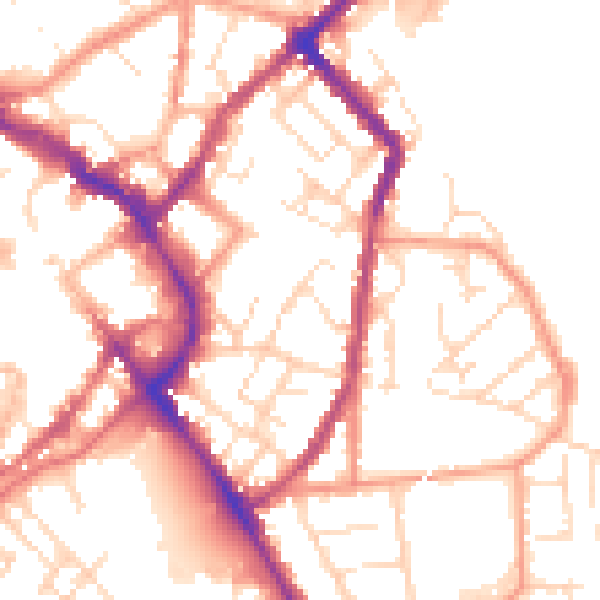 Daytime road noise heatmap for LE11 1BH