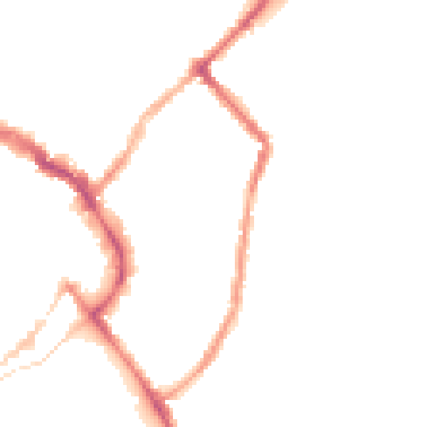 Night-time road noise heatmap for LE11 1BJ