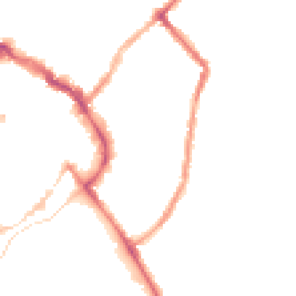 Night-time road noise heatmap for LE11 1BL