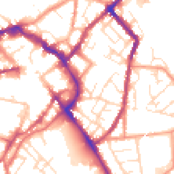 Daytime road noise heatmap for LE11 1BP