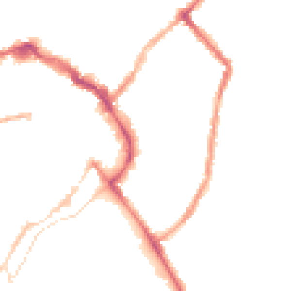 Night-time road noise heatmap for LE11 1BP