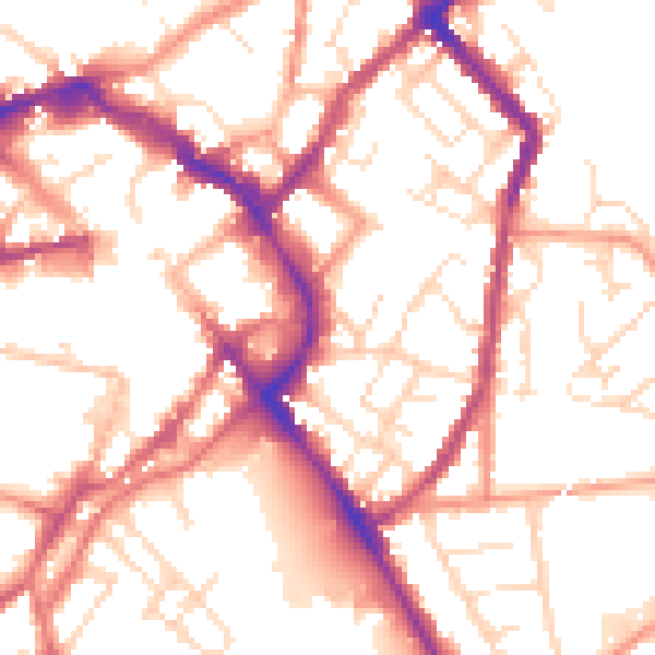 Daytime road noise heatmap for LE11 1BQ