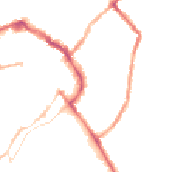 Night-time road noise heatmap for LE11 1BQ