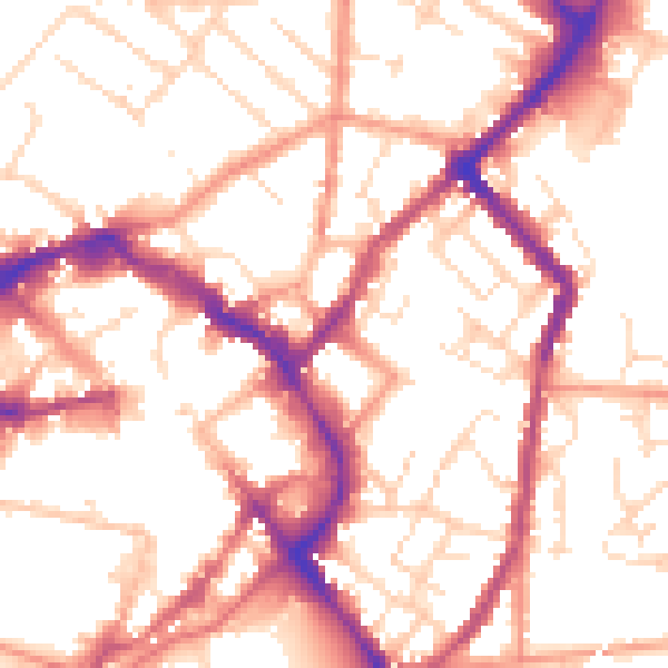 Daytime road noise heatmap for LE11 1BU