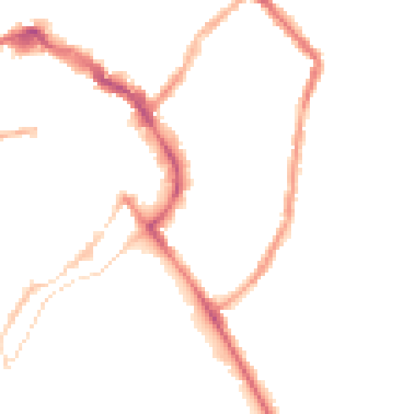 Night-time road noise heatmap for LE11 1BW