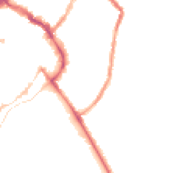 Night-time road noise heatmap for LE11 1BY
