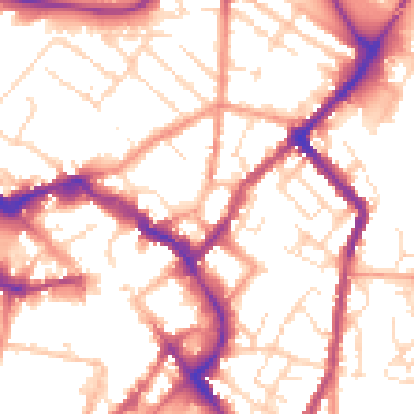 Daytime road noise heatmap for LE11 1DA