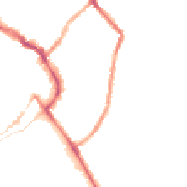 Night-time road noise heatmap for LE11 1DG