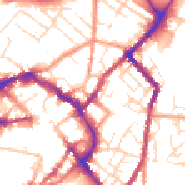Daytime road noise heatmap for LE11 1DL
