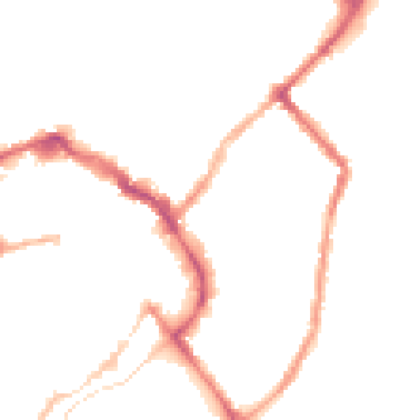 Night-time road noise heatmap for LE11 1DN