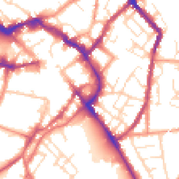 Daytime road noise heatmap for LE11 1DP