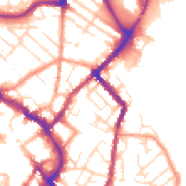 Daytime road noise heatmap for LE11 1DR