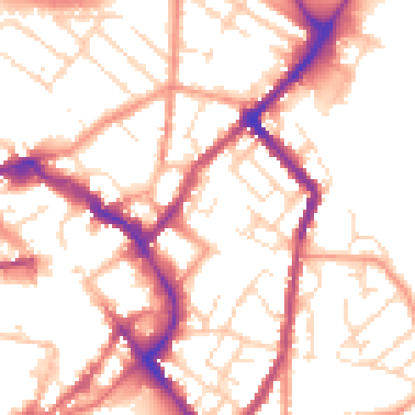 Daytime road noise heatmap for LE11 1DS