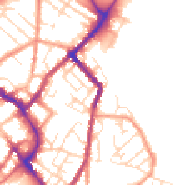 Daytime road noise heatmap for LE11 1DT