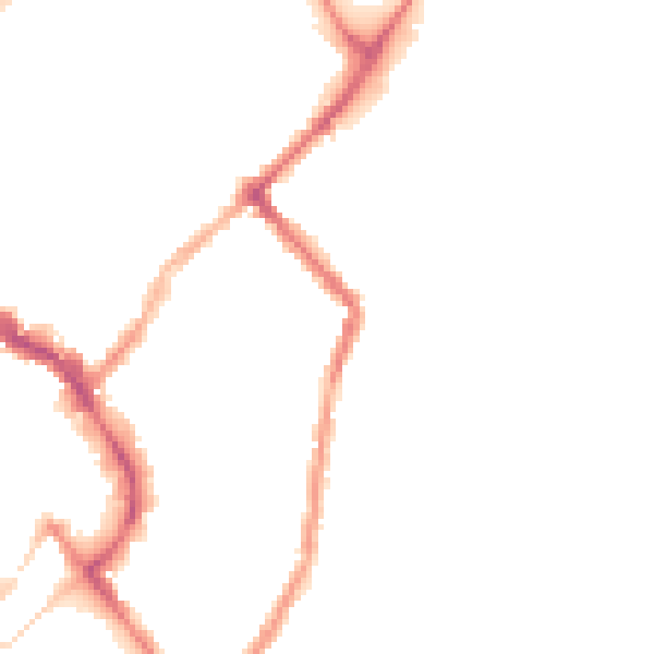Night-time road noise heatmap for LE11 1DT