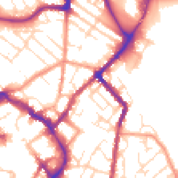 Daytime road noise heatmap for LE11 1DU
