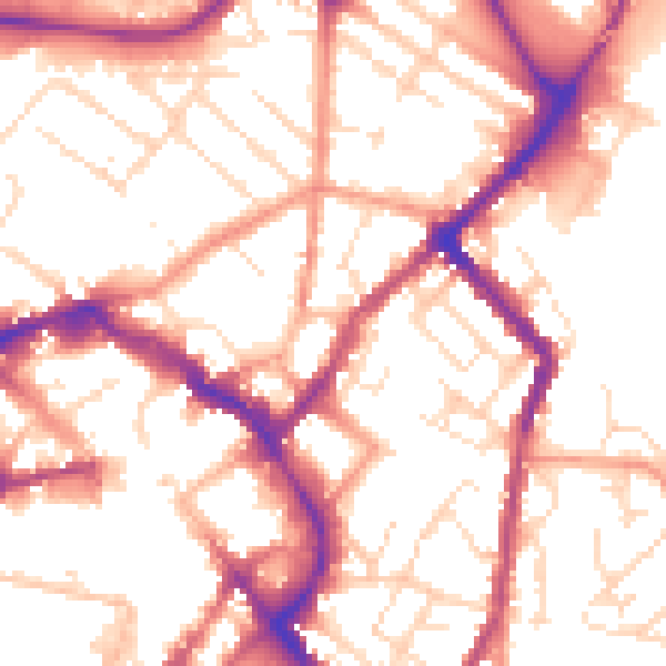 Daytime road noise heatmap for LE11 1DW