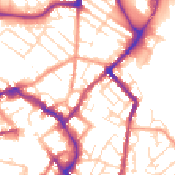 Daytime road noise heatmap for LE11 1EQ