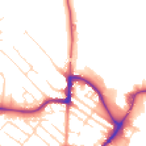 Daytime road noise heatmap for LE11 1FJ