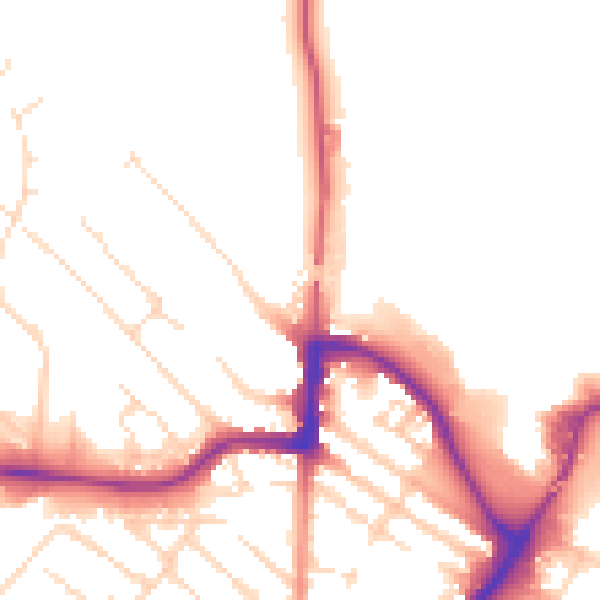 Daytime road noise heatmap for LE11 1FN