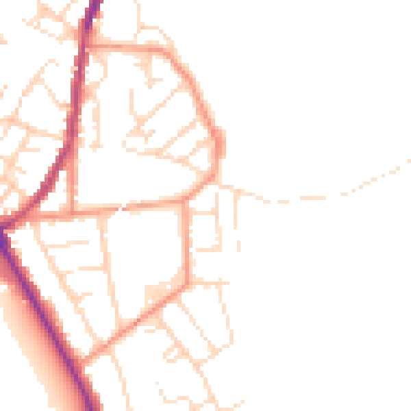 Daytime road noise heatmap for LE11 1FP