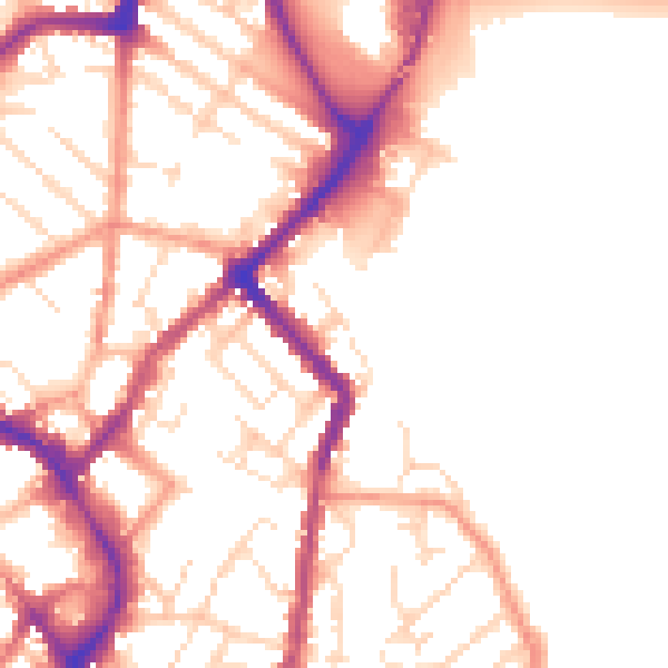 Daytime road noise heatmap for LE11 1GE