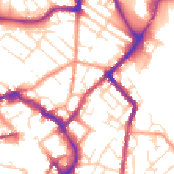 Daytime road noise heatmap for LE11 1GP