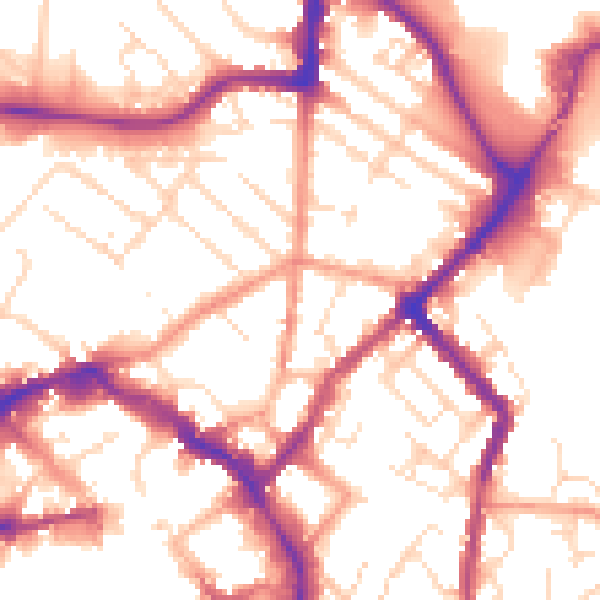 Daytime road noise heatmap for LE11 1HZ