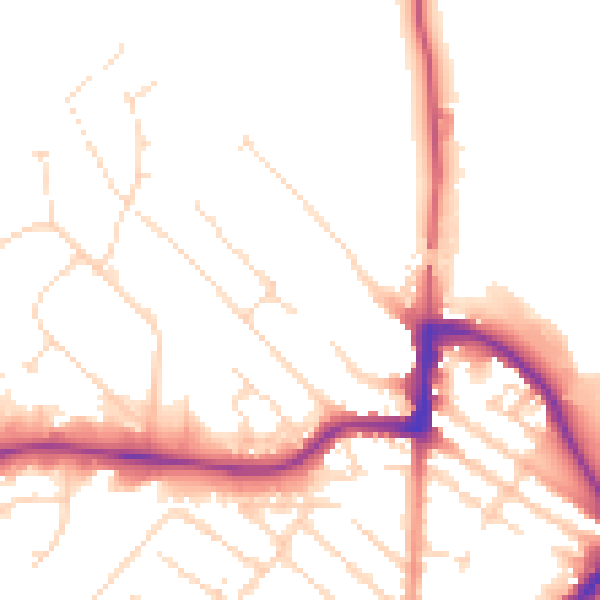 Daytime road noise heatmap for LE11 1JD