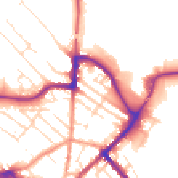 Daytime road noise heatmap for LE11 1JH