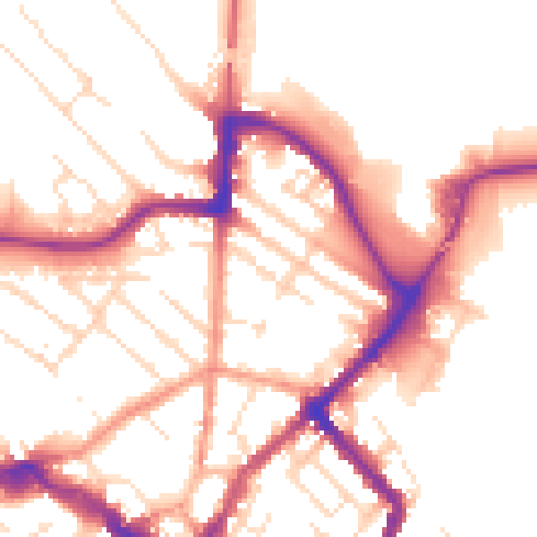 Daytime road noise heatmap for LE11 1JW