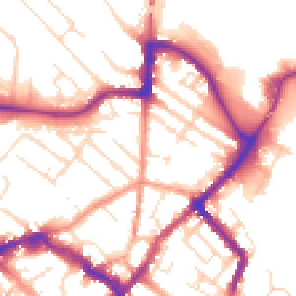 Daytime road noise heatmap for LE11 1LD