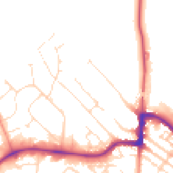Daytime road noise heatmap for LE11 1LT