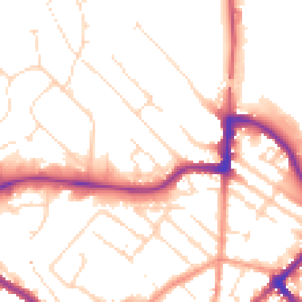 Daytime road noise heatmap for LE11 1LU