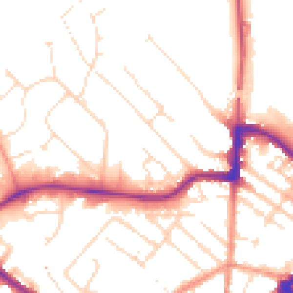 Daytime road noise heatmap for LE11 1LZ