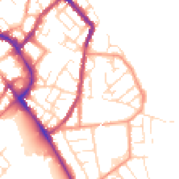 Daytime road noise heatmap for LE11 1SY
