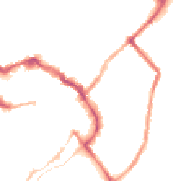 Night-time road noise heatmap for LE11 1TQ