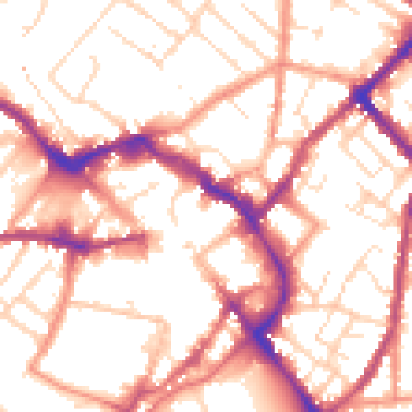 Daytime road noise heatmap for LE11 1UE