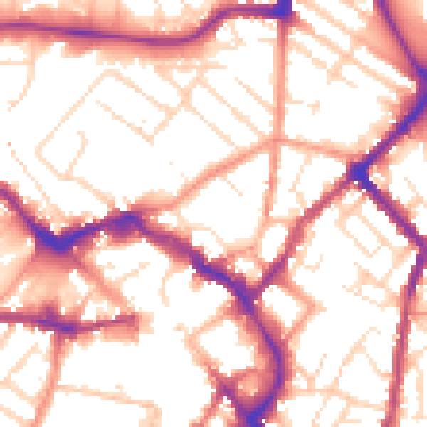 Daytime road noise heatmap for LE11 1UZ