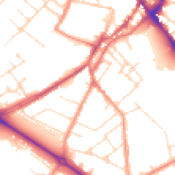 Daytime road noise heatmap for LE11 2BE